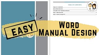 HOW TO CREATE A MANUAL USING MICROSOFT WORD Short Quick and Simple Easy Design [upl. by Cesar119]