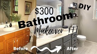 DIY BATHROOM MAKEOVER ON A BUDGETSMALL BATHROOM MAKEOVER INSPIRATIONFARMHOUSE BATHROOM 2020 [upl. by Watanabe]