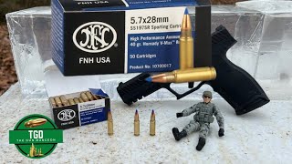 57X28mm SS197SR Clear Ballistic Gel Test  40gr Hornady Vmax Bullet [upl. by Kirbie]