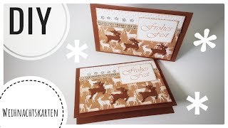 Weihnachtskarten  Karte selberbasteln DIY IDEE Kartenbasteln für Anfänger Tutorial  deutsch [upl. by Najib425]