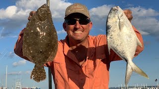 Pompano Flounder and Monster Redfish Catch Clean Cook DELICIOUS [upl. by Winnah]