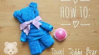 How to TOWEL TEDDY BEAR tutorial English  itskarlawithak [upl. by Ardeed]