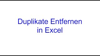 Duplikate in Excel Entfernen  Excel Tipps  Kovolff [upl. by Arualana]