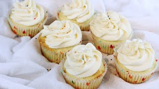 Easy Vanilla Cupcakes with Buttercream Frosting  Cooking and Eating  Shorts [upl. by Aruol]