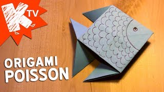 Poisson en papier  origami facile [upl. by Rotceh]