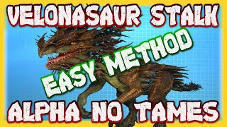 Ark Survival Evolved  Velonasaur Stalk Mission Alpha No Tames Easy Method [upl. by Enyawad]