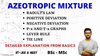 AZEOTROPIC MIXTURE  RAOULTS LAW  LEVER RULE  PHASE RULE  TIE LINE IN PHASE RULE [upl. by Hatty]