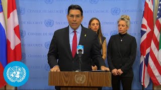 ENHEB Israel on the Middle East  Media Stakeout  United Nations [upl. by Narbig316]