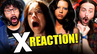 X 2022 MOVIE REACTION FIRST TIME WATCHING Full Movie Review  Jenna Ortega  Mia Goth Pearl A24 [upl. by Einre]