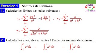 Exercice corrigé Sommes de Riemann [upl. by Nappie291]