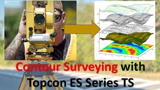 How to do contour surveying with the Total Station  Topcon ES series [upl. by Mairb]