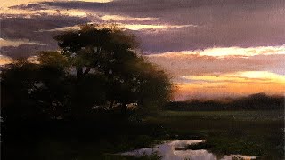 Beginners Landscape oil painting tutorial Full painting in 50 mins 3 [upl. by Herra]