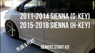 20112018 Toyota Sienna Plug amp Play Remote Start Kit  Installation [upl. by Ilam309]