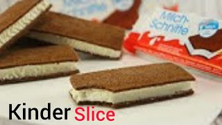 Kinder Cake Slice recipe  Kinder Delice Chocolate recipe  Ice cream Cake  Kinder Milk Cake Recipe [upl. by Naira]