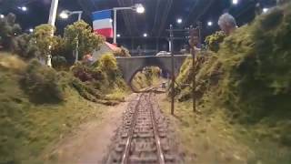 Model train drivers view  Cab ride on an HO scale model railroad layout [upl. by Audun]