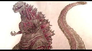 Shin Gojira Speed Drawing [upl. by Nyar]