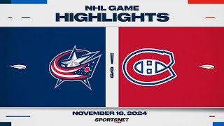 NHL Highlights  Canadiens vs Blue Jackets  November 16th 2024 [upl. by Aitsirk]