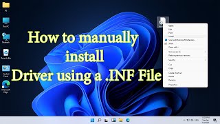 How to manually install a Driver using a INF File in Windows 11 [upl. by Church]