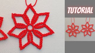 DIY Micro Macrame Christmas Ornament Tutorial [upl. by Hinch218]