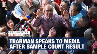 LIVE Tharman speaks to media after sample count result [upl. by Lucius]