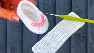 Amazing How To Crochet Baby Booties  Simple Crochet Project For Beginners [upl. by Ahsemal]