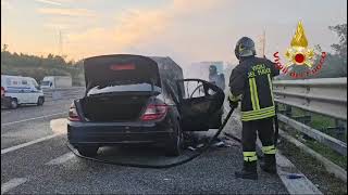 Incendio auto autostrada Pontecagnano [upl. by Fonda85]