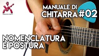 Lezione 02  imbracciamo la chitarra  nomenclatura e postura Manuale di Chitarra nuova edizione [upl. by Bonacci]