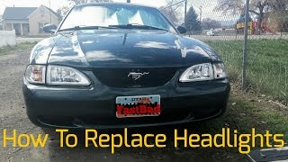 How To Replace Headlights 9498 Mustang [upl. by Mareah]