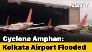 Cyclone Amphan Leaves Kolkata Airport Flooded Damages Hangars [upl. by Aleyam]