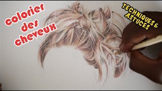 TUTORIEL3 Colorier des cheveux  Dessin [upl. by Persas]