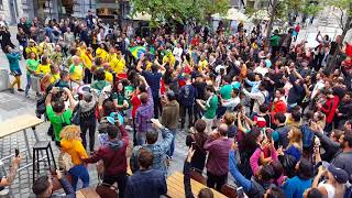 Brazilian street party for the World Cup in Brussels Belgium 🇧🇷 🇧🇪 [upl. by Apoor917]