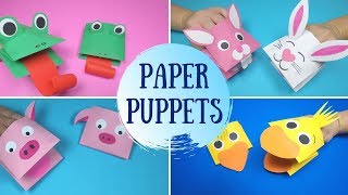 How to Make Paper Puppets  5 Easy Paper Puppets [upl. by Ybrad]