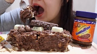 DESSERT ASMR  Chocolate Ovomaltine Cake EATING SOUNDS l NO TALKING [upl. by Hoi174]