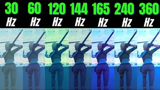 Fortnite 30Hz vs 60Hz vs 120Hz vs 144Hz vs 165Hz vs 240Hz vs 360Hz [upl. by Aytak556]