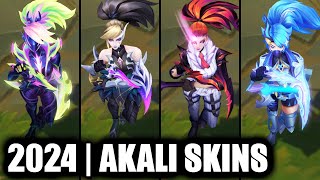 ALL AKALI SKINS SPOTLIGHT 2024  League of Legends [upl. by Yelserp332]