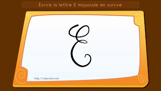 Apprendre à écrire la lettre E majuscule cursive [upl. by Ligetti]