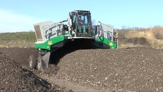 Komptech Topturn X55 Compost Windrow Turner  MSW Fines Processing [upl. by Oralia720]