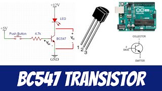 BC547 NPN Transistor as a switch  Arduino example with LED Flash [upl. by Adianez]