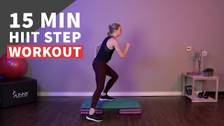 15 Min HIIT Step Workout for Beginners [upl. by Gregorius]