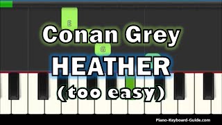 How to Play Heather by Conan Gray on Piano  Right Hand Slow and Easy Tutorial [upl. by Yeldud]