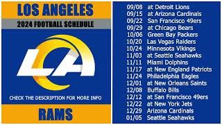 2024 Los Angeles Rams Football Schedule [upl. by Adnowal]