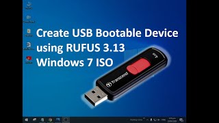 How to Create USB Bootable Device using RUFUS with ISO image Windows 7 [upl. by Pavla679]