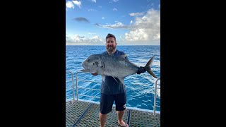 Smashing Giant Trevally GTs at the Swain Reefs on board Kanimbla Fishing Charter [upl. by Sivlek430]