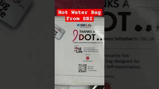 Free Hot water bag from SBI😍 sbi hotwaterbag dot breastcancer cancer unboxing freegift [upl. by Tiat]