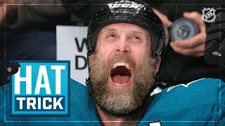 Joe Thornton leads Sharks with hat trick [upl. by Nnyw]