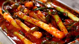 Green onion kimchi Pakimchi 파김치 [upl. by Ceporah]