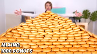 Mixing 1000 Donuts Into One Giant Donut [upl. by Aisinut]