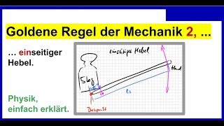 Hebelgesetz einseitiger Hebel Goldene Regel der Mechanik 2 Physik [upl. by Hirasuna]