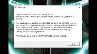the global shader cache file globalshadercachepcd3dsm4bin is missing pubg pc lite [upl. by Christoph]