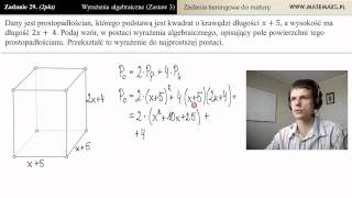 Zad29 Pole prostopadłościanu wyrażenia algebraiczne  zestaw 3 [upl. by Eelra543]